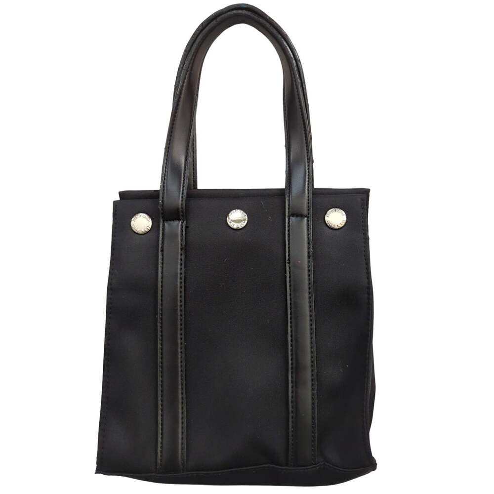 Nine West small Black Satchel Handbag Silver Snap closure on top 7 x 7 x 2.5